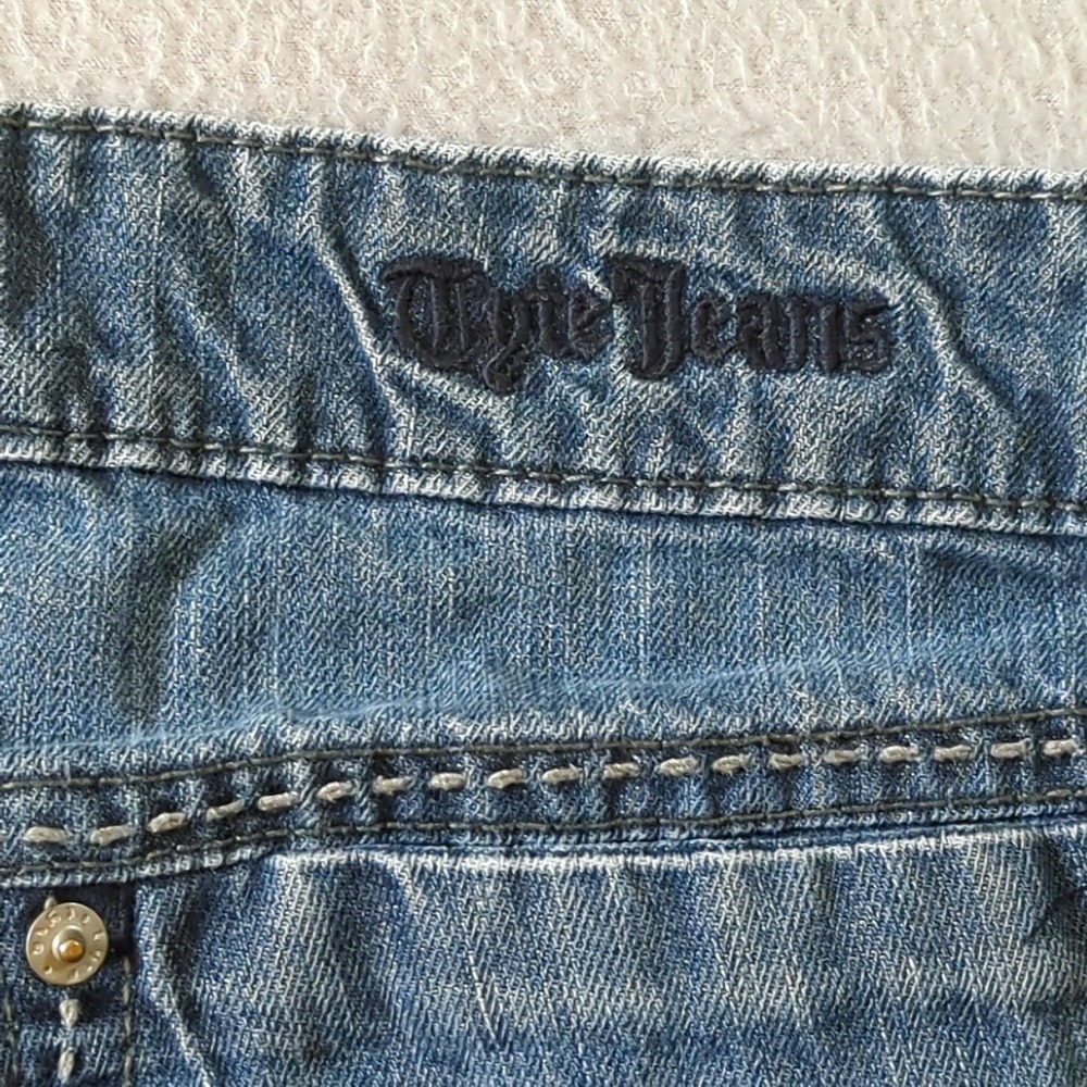 Tyte Jeans Womens Size 16 Medium Wash Distressed Straight Leg Y2K Denim - Picture 6 of 9